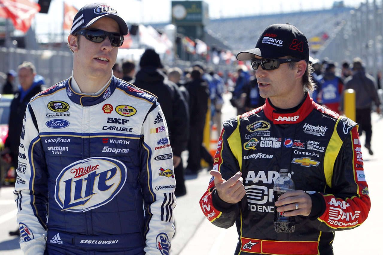 Brad and Jeff Gordon chat -- would love to know what they were talking about.